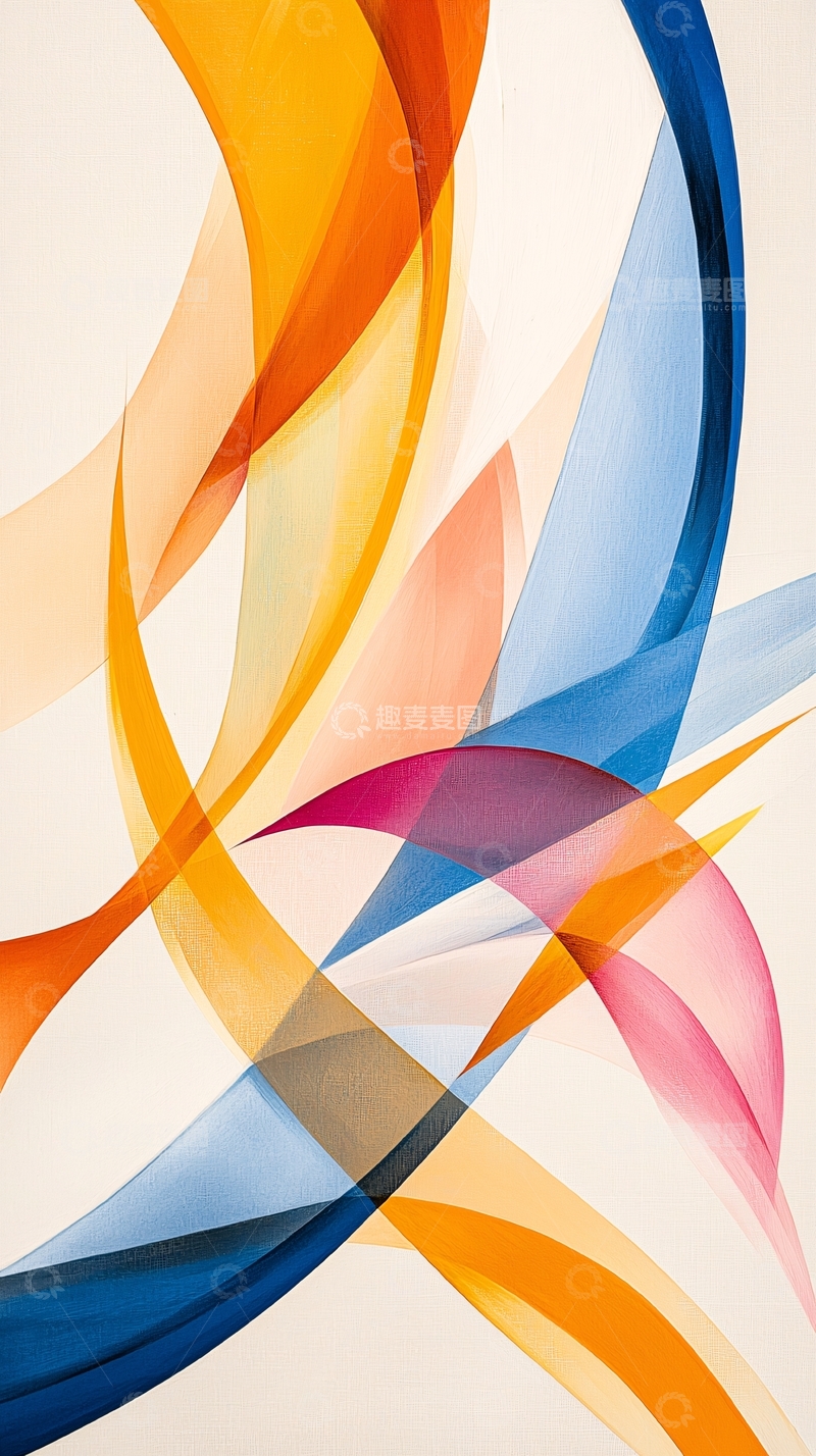 高清大图下载【趣麦麦图】抽象色彩流动线条艺术背景