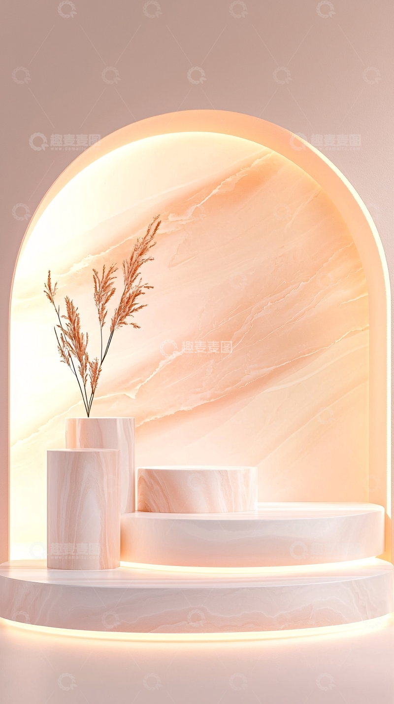 高清大图下载【趣麦麦图】大理石背景展示台设计