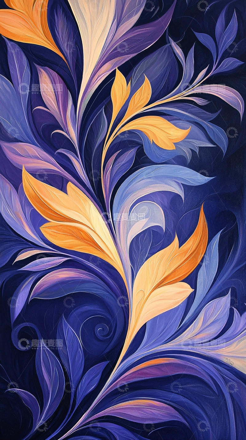 高清大图下载【趣麦麦图】抽象花卉艺术背景图