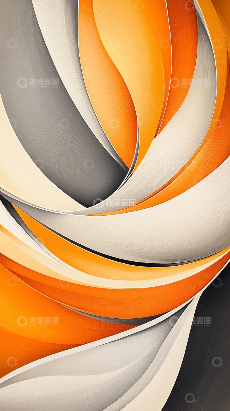 高清大图下载【趣麦麦图】橙色渐变螺旋抽象艺术背景