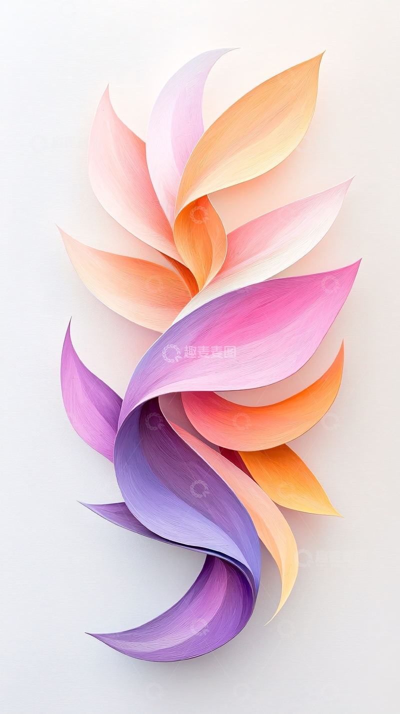 高清大图下载【趣麦麦图】色彩渐变纸艺花朵图案
