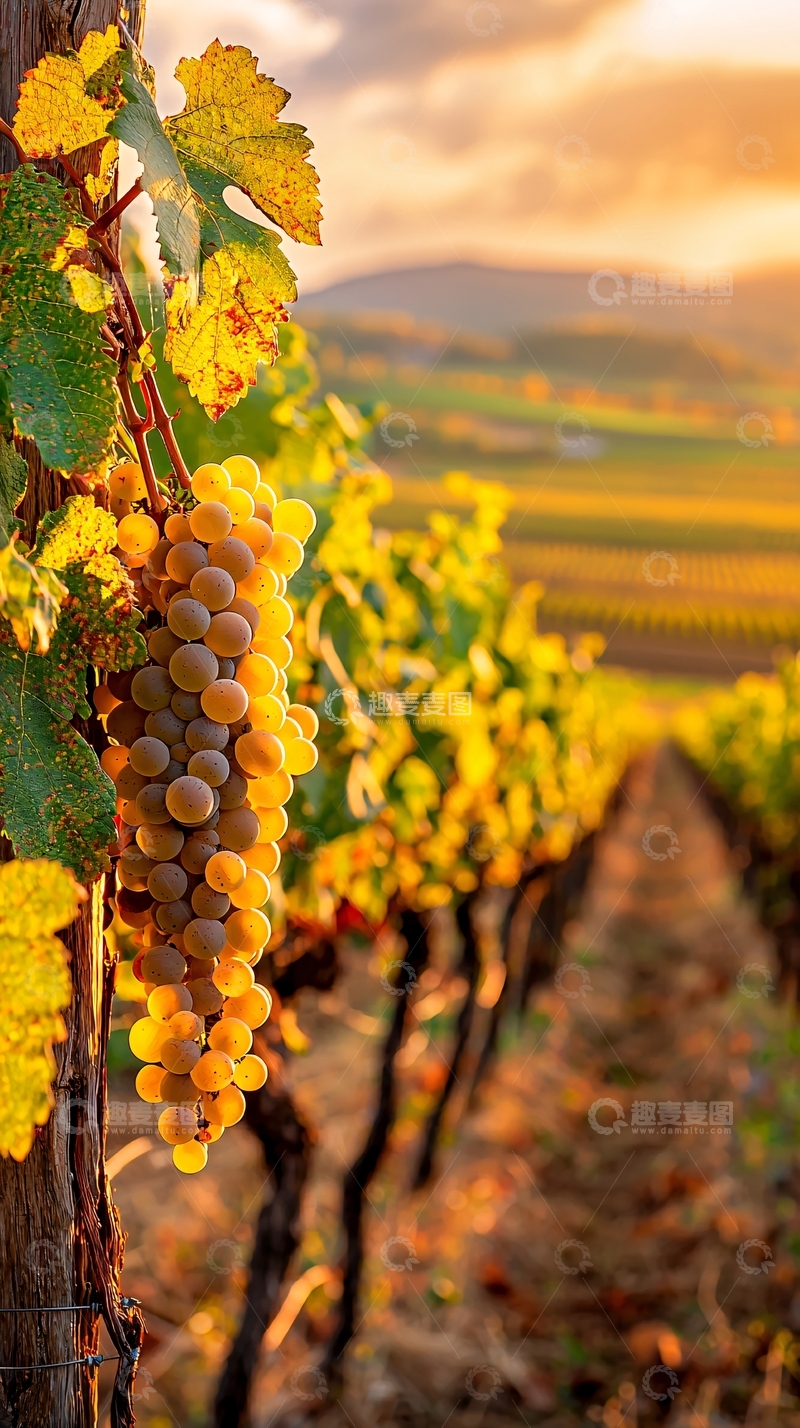 高清大图下载【趣麦麦图】秋日阳光下的葡萄园