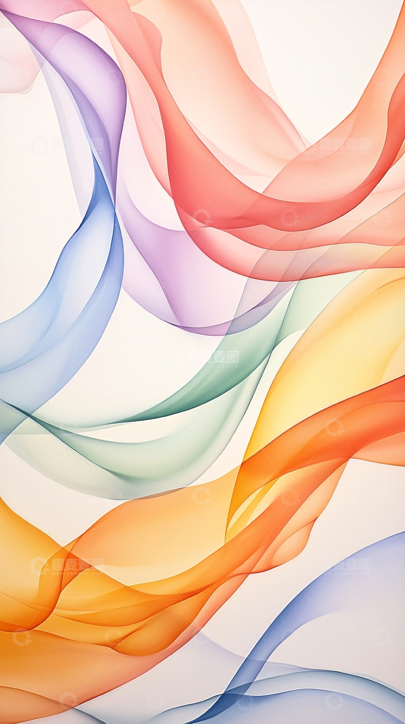 高清大图下载【趣麦麦图】抽象色彩流动线条背景图