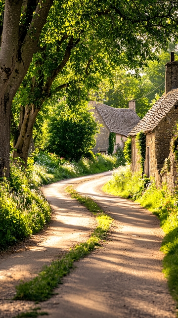 乡村小路与石屋