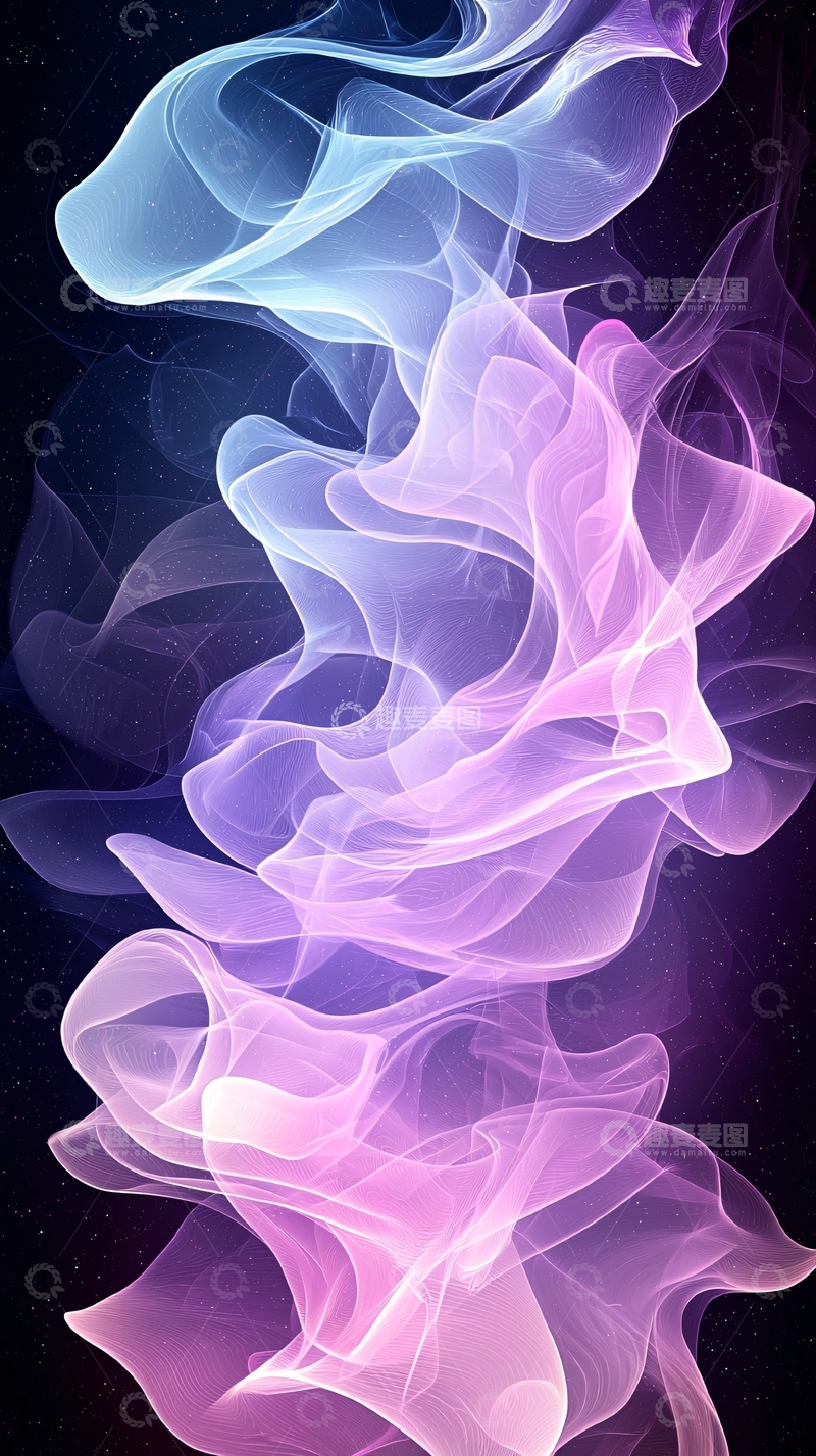 高清大图下载【趣麦麦图】梦幻紫色烟雾流动背景