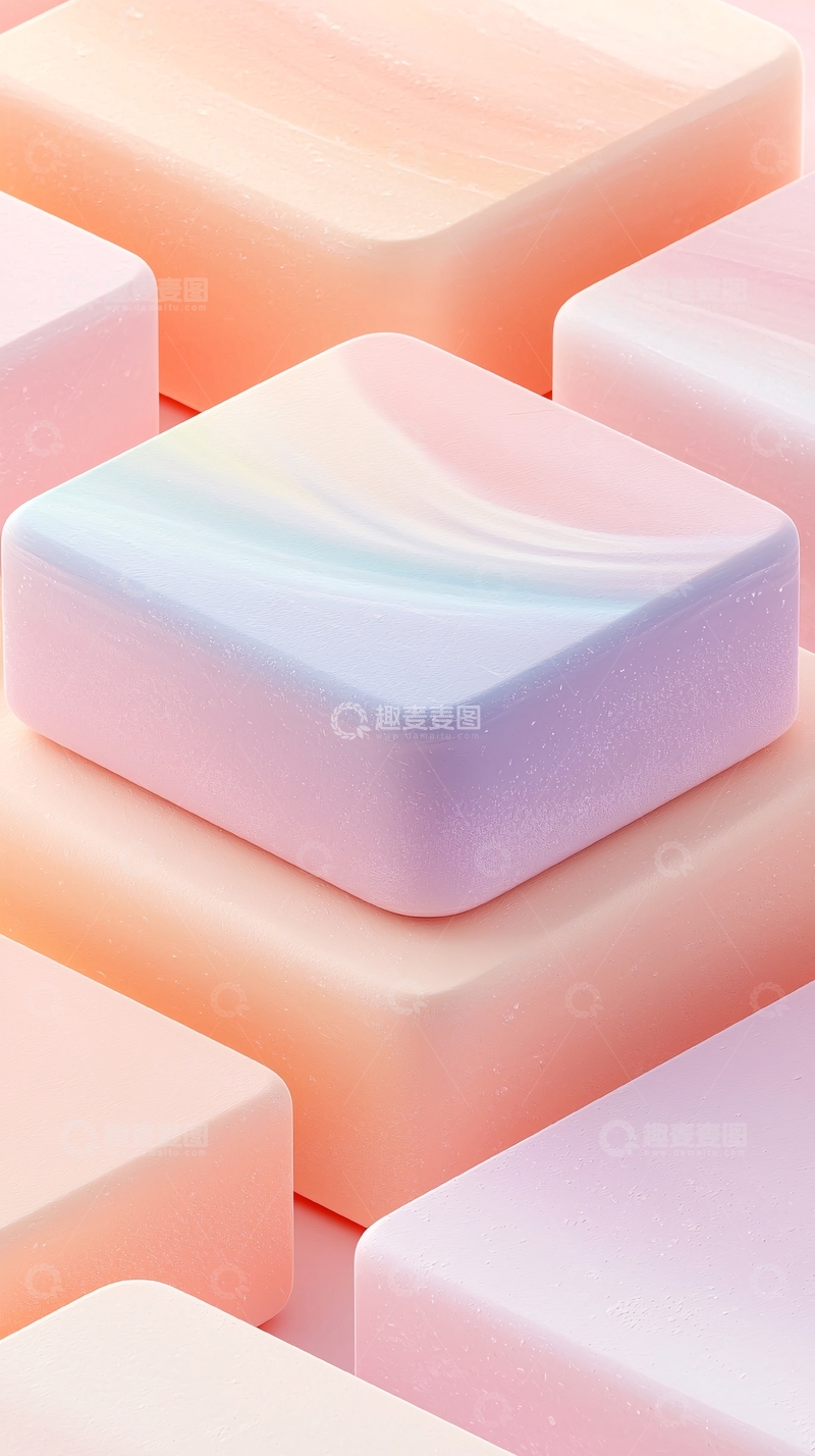 高清大图下载【趣麦麦图】彩色方块肥皂纹理背景