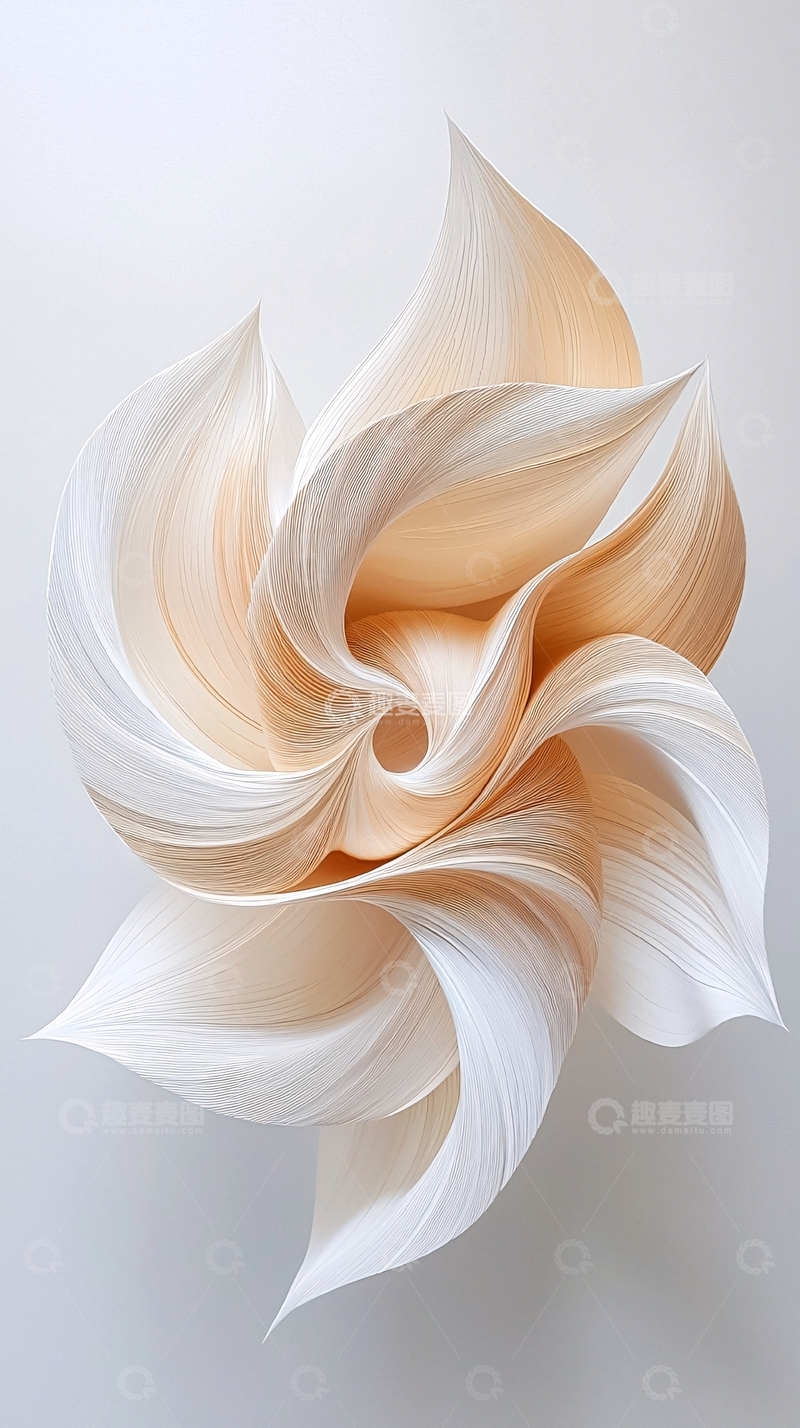 高清大图下载【趣麦麦图】抽象螺旋纸艺雕塑
