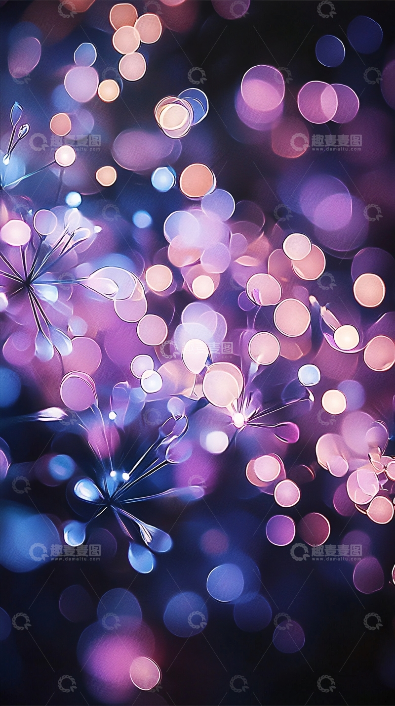 高清大图下载【趣麦麦图】梦幻紫色光斑背景素材