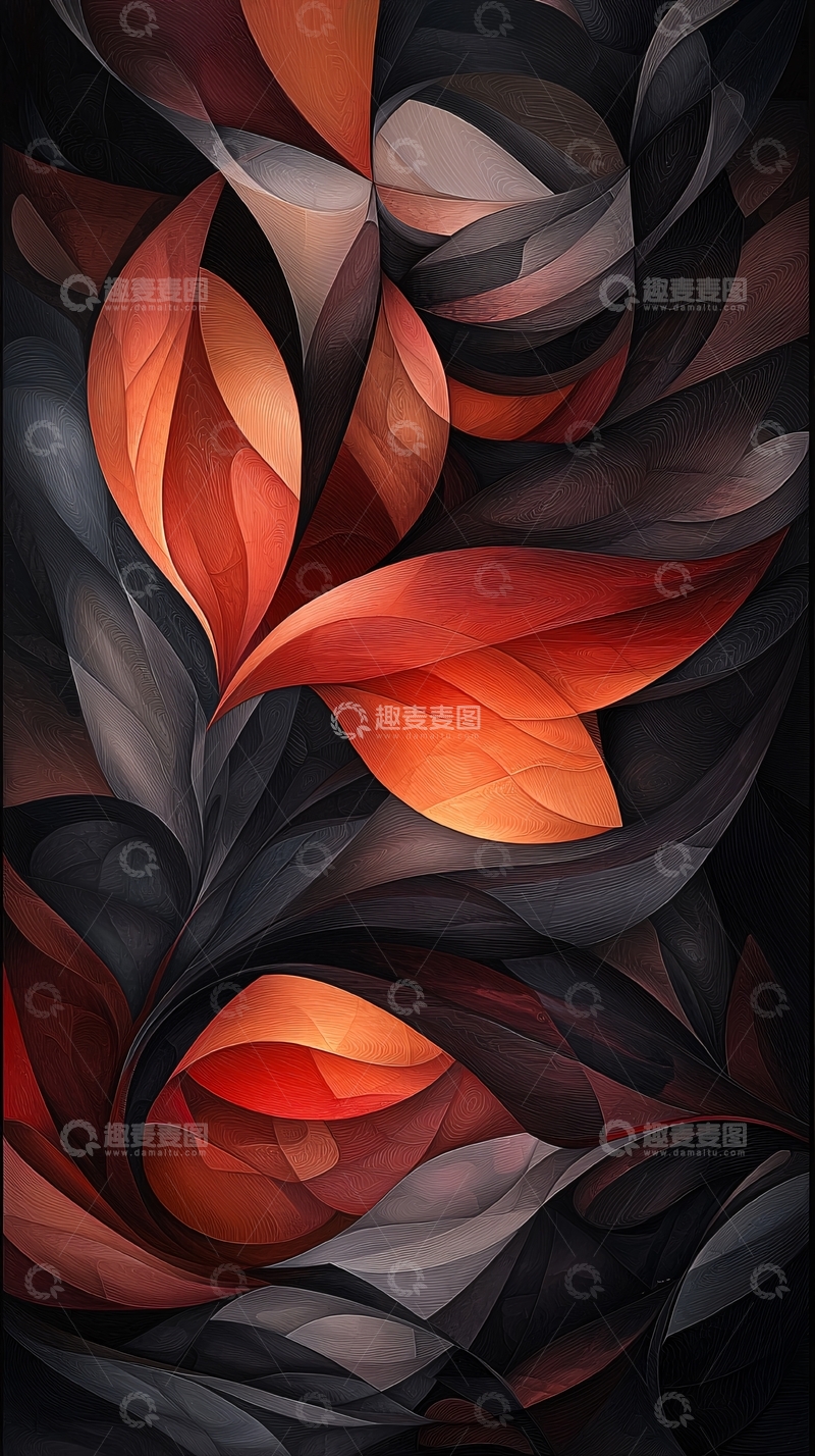 高清大图下载【趣麦麦图】抽象艺术曲线光影背景