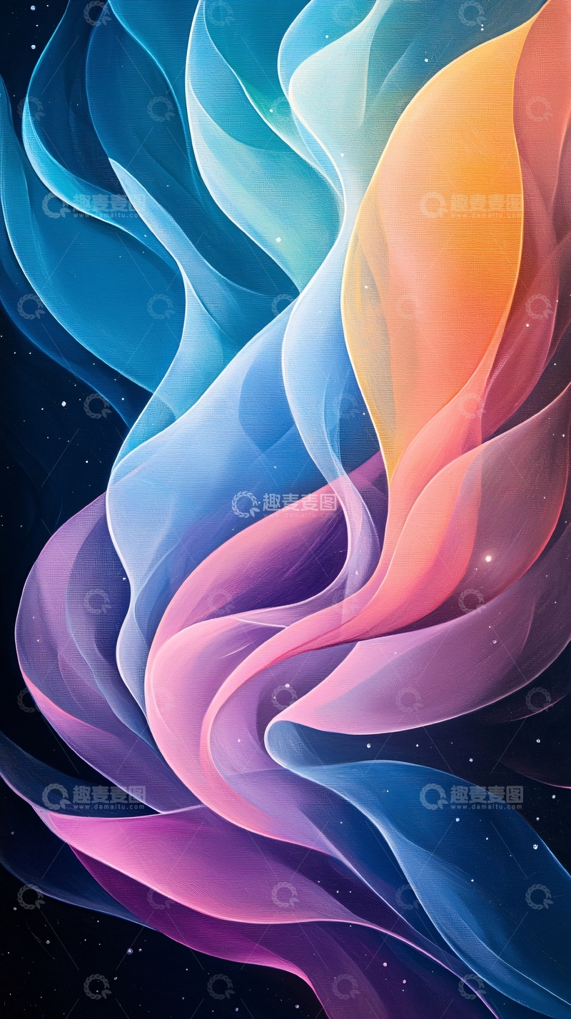 高清大图下载【趣麦麦图】梦幻色彩流动抽象艺术背景