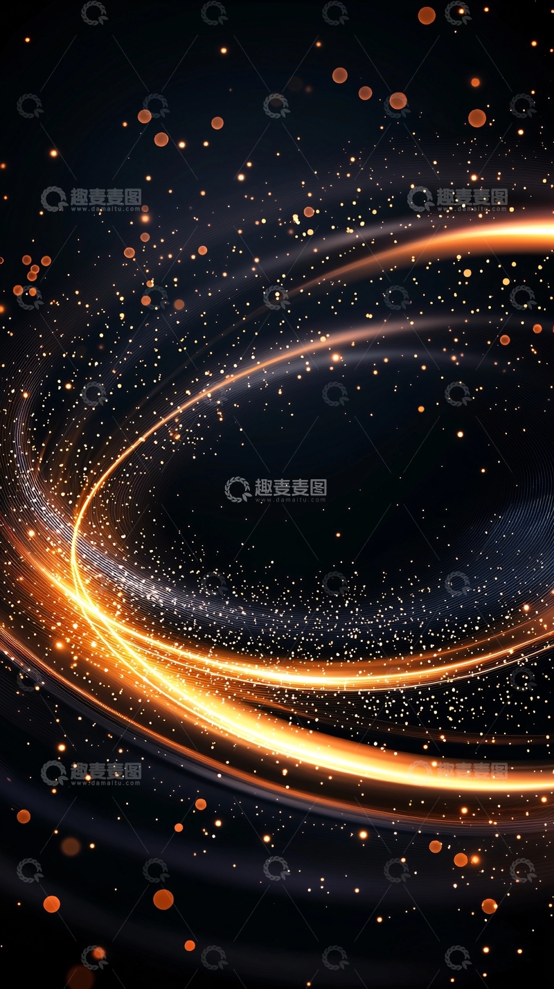 高清大图下载【趣麦麦图】金色光带星空背景