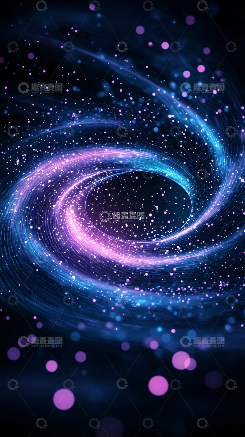 高清大图下载【趣麦麦图】梦幻星空漩涡背景图