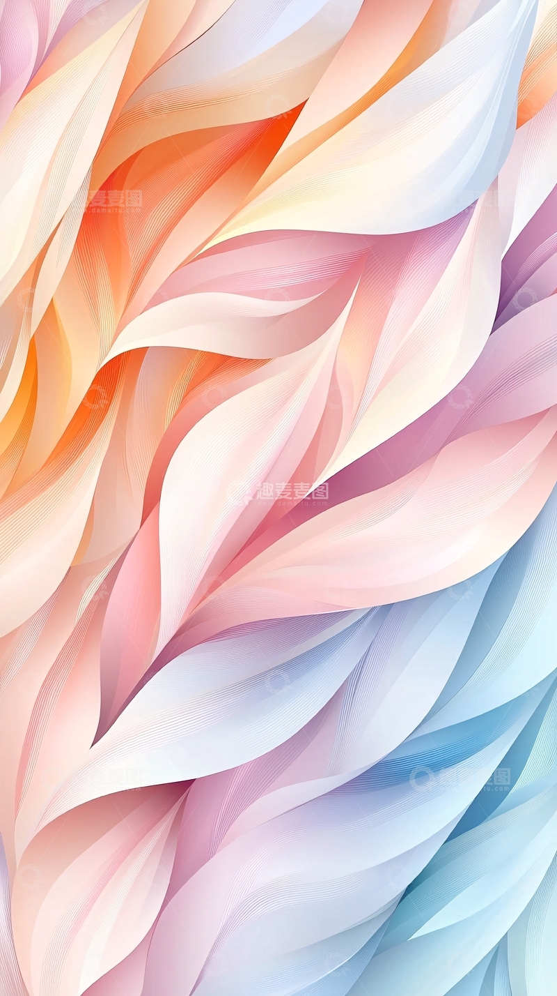高清大图下载【趣麦麦图】抽象渐变色流动线条背景
