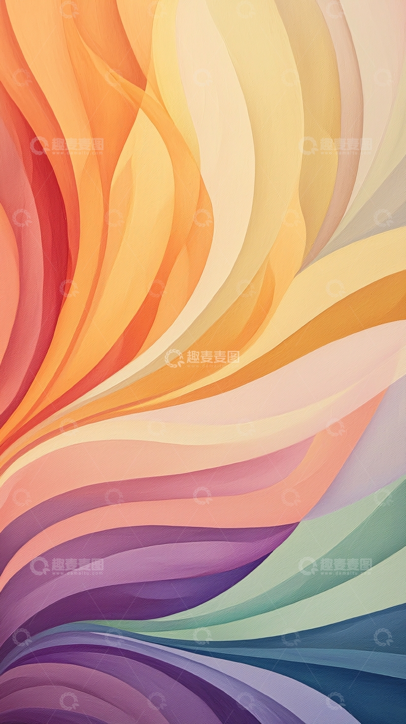 高清大图下载【趣麦麦图】色彩渐变抽象波浪背景图