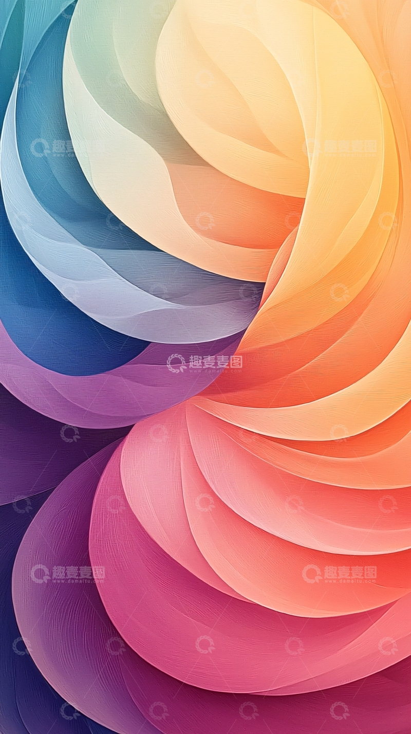 高清大图下载【趣麦麦图】色彩渐变螺旋抽象背景