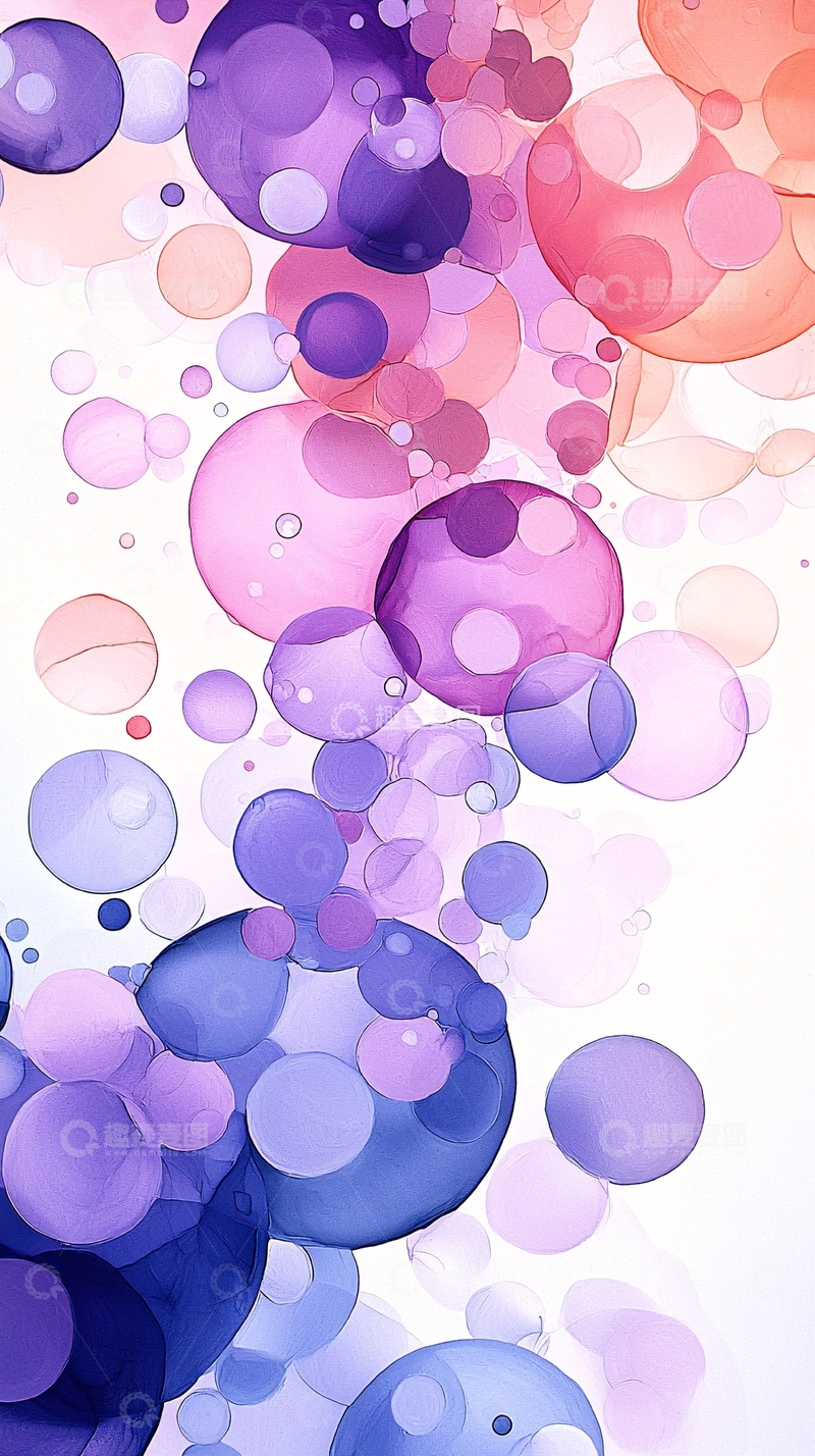 高清大图下载【趣麦麦图】梦幻泡泡抽象艺术背景