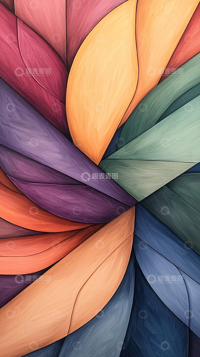 高清大图下载【趣麦麦图】色彩渐变抽象花瓣图案