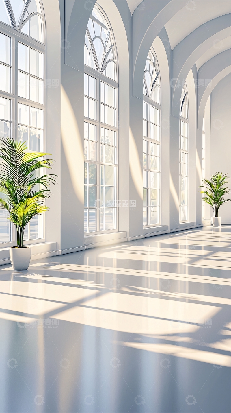 高清大图下载【趣麦麦图】阳光洒满的室内植物场景