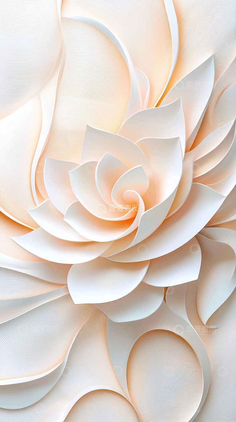 高清大图下载【趣麦麦图】白色花瓣抽象艺术背景