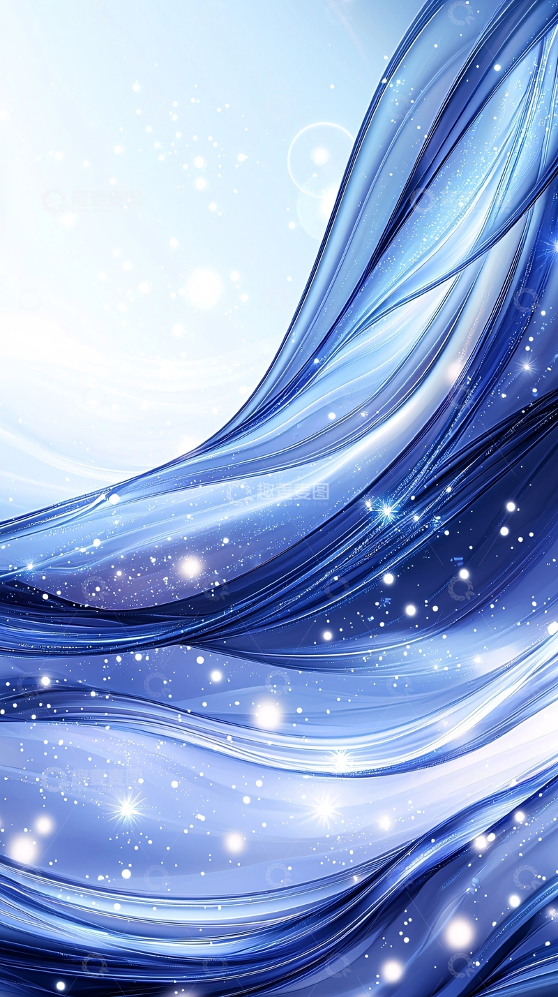 高清大图下载【趣麦麦图】蓝色流光溢彩抽象背景