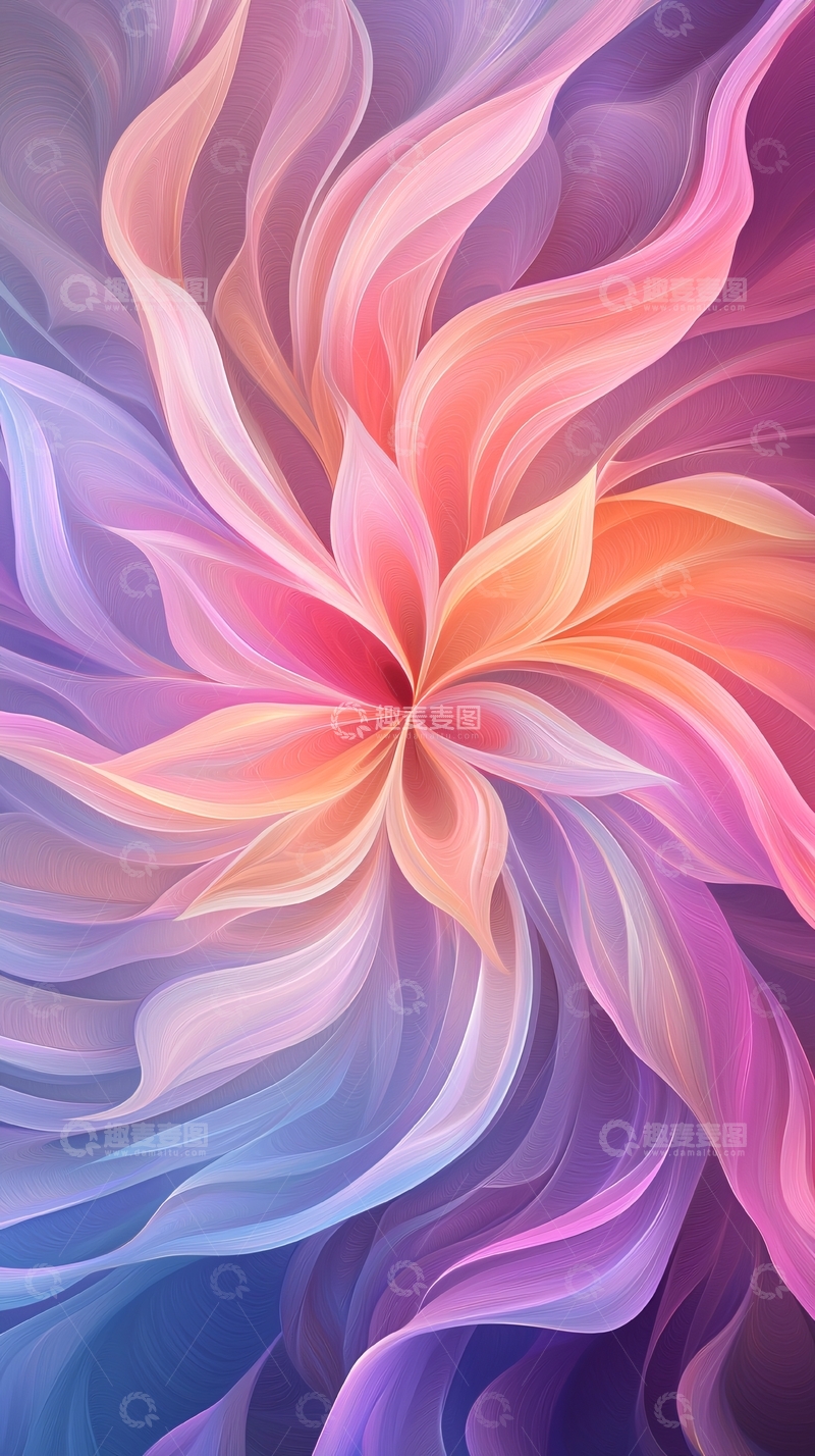 高清大图下载【趣麦麦图】抽象花卉艺术背景图