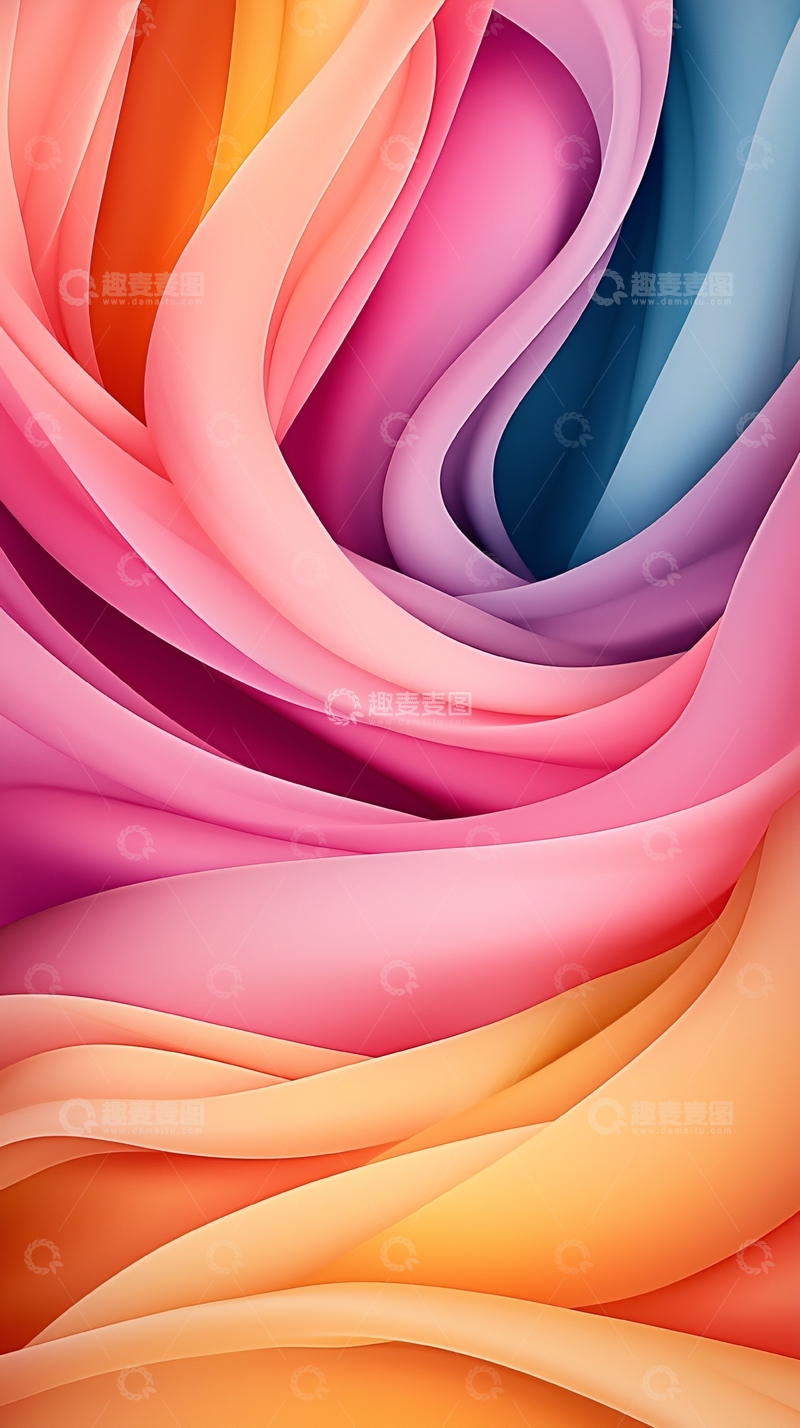 高清大图下载【趣麦麦图】色彩渐变抽象波浪背景