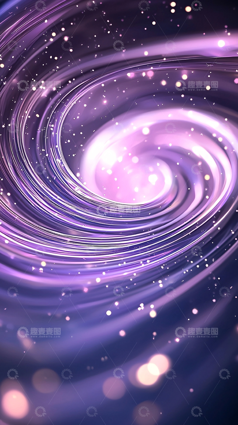 高清大图下载【趣麦麦图】紫色漩涡星空背景图