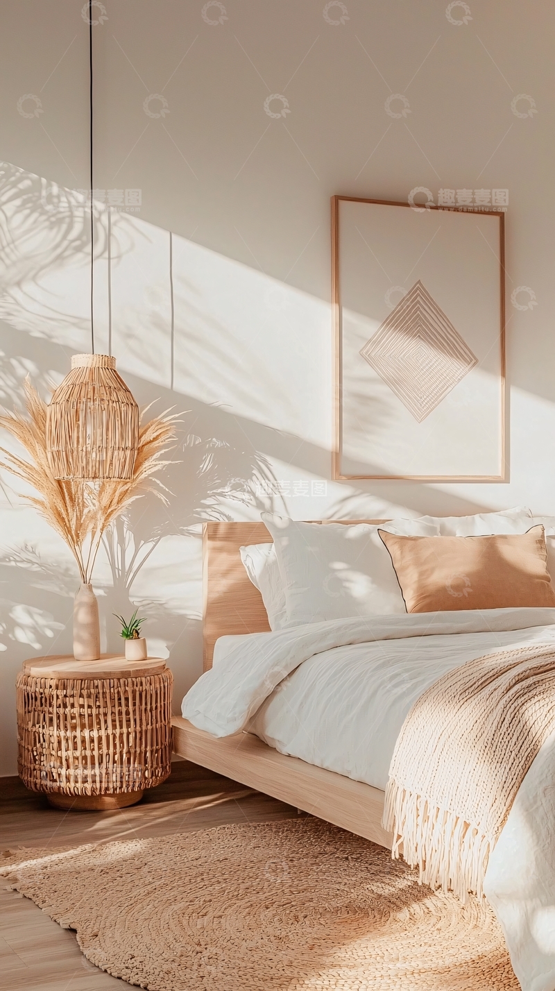 高清大图下载【趣麦麦图】自然光下的温馨卧室