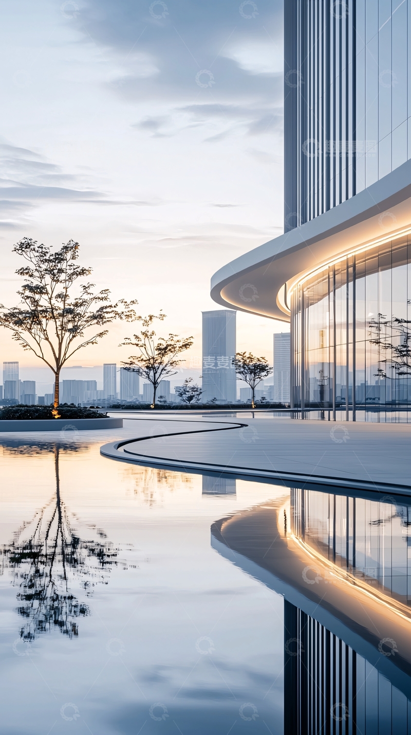 高清大图下载【趣麦麦图】现代建筑与自然景观的和谐共生