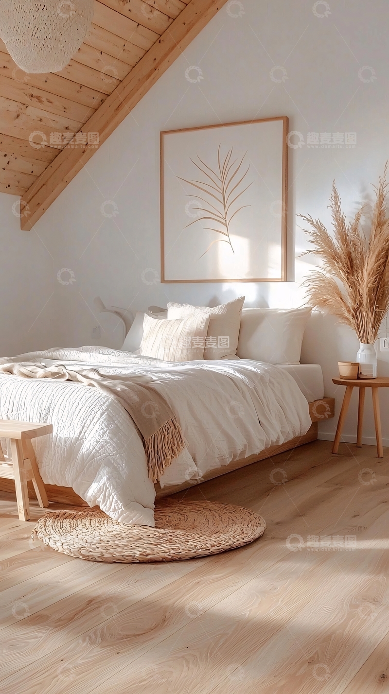 高清大图下载【趣麦麦图】简约自然风卧室装饰