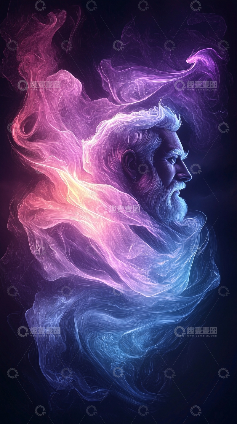 高清大图下载【趣麦麦图】神秘色彩流动人物插画