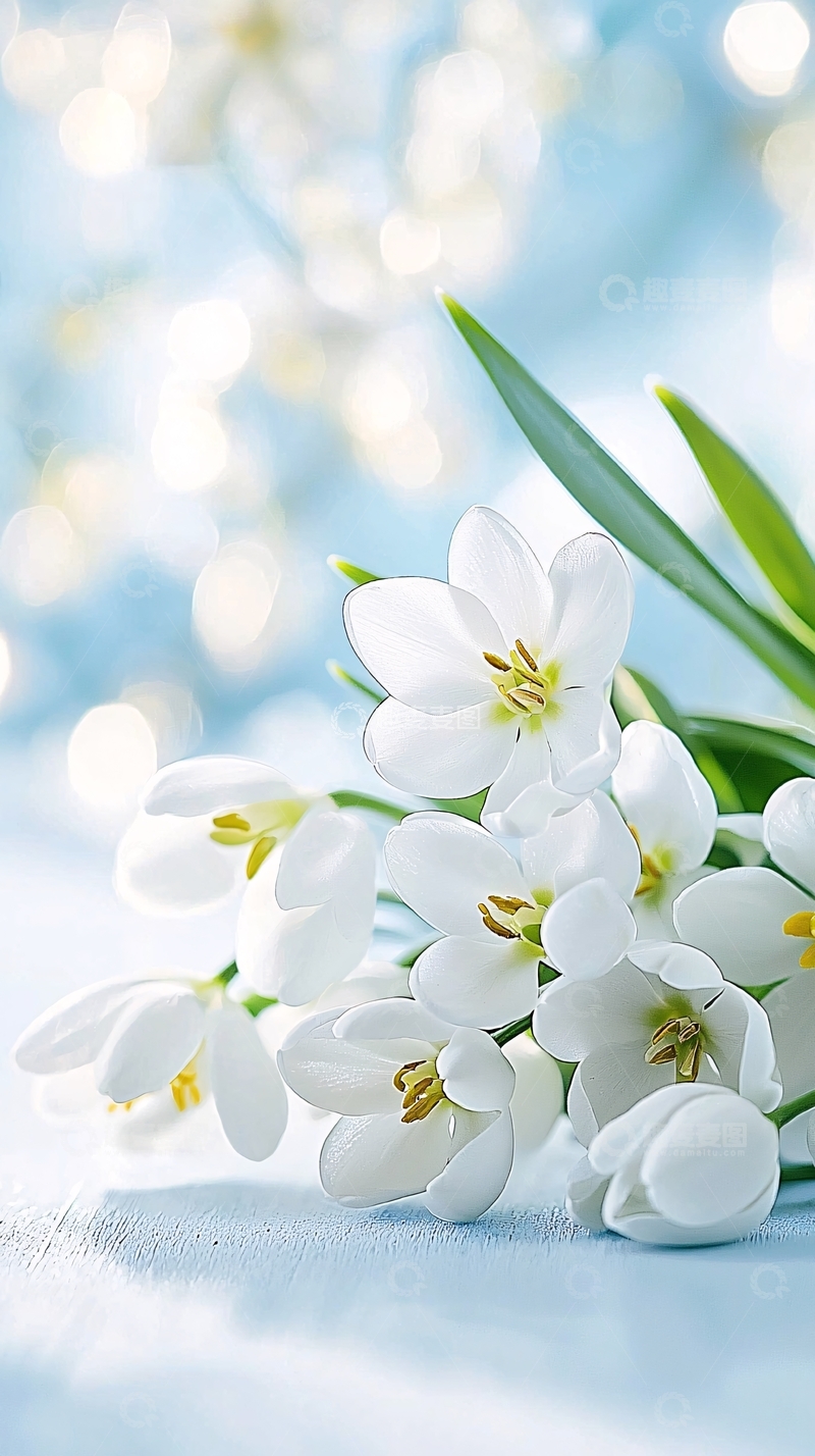 高清大图下载【趣麦麦图】白色花朵清新自然背景