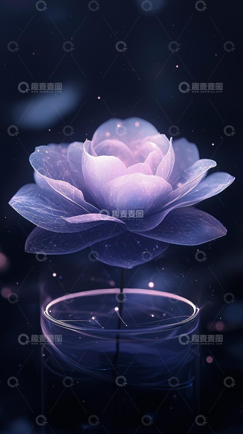 高清大图下载【趣麦麦图】梦幻莲花夜景背景图