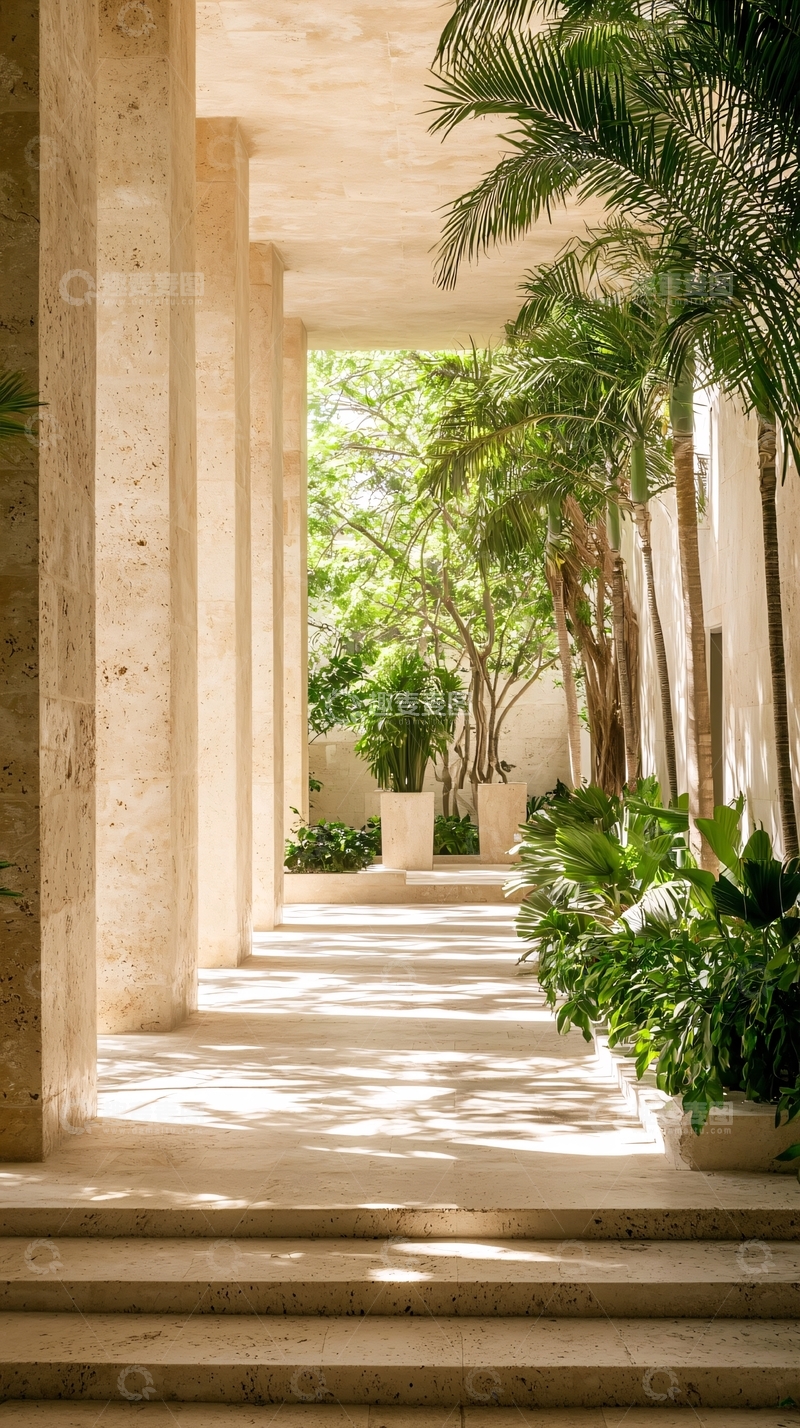 高清大图下载【趣麦麦图】热带植物廊道
