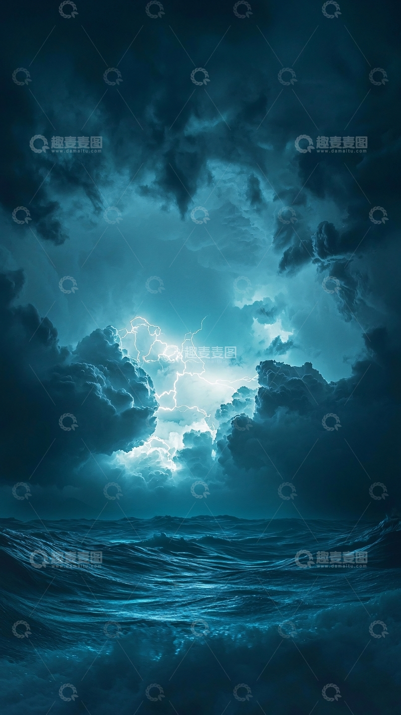 高清大图下载【趣麦麦图】暴风雨中的海洋