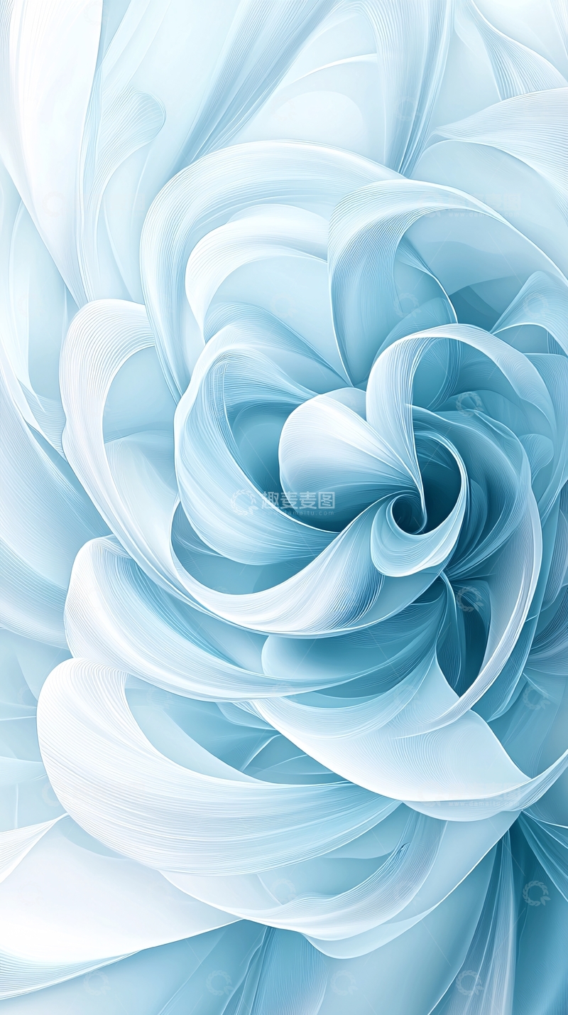 高清大图下载【趣麦麦图】蓝色渐变抽象花卉背景