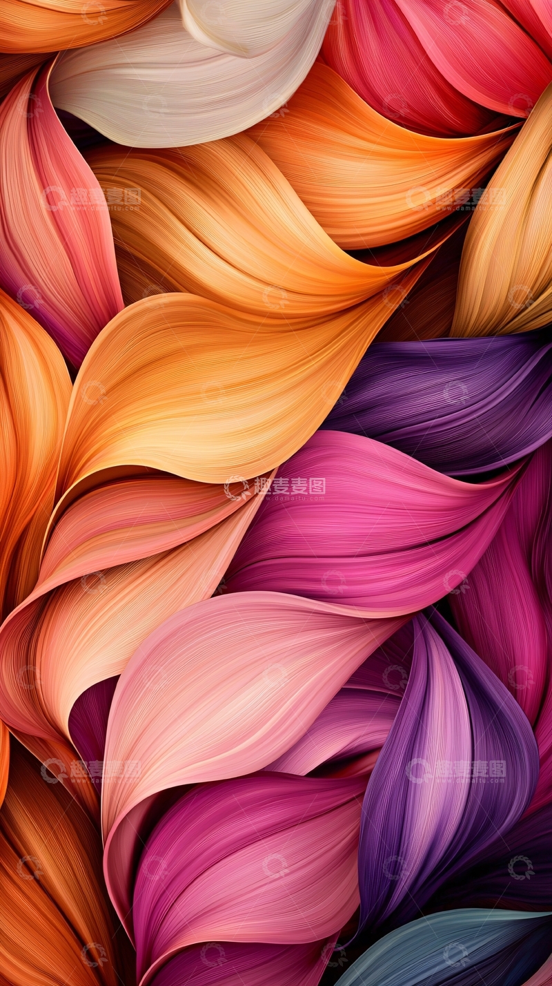 高清大图下载【趣麦麦图】色彩斑斓抽象波浪纹理背景