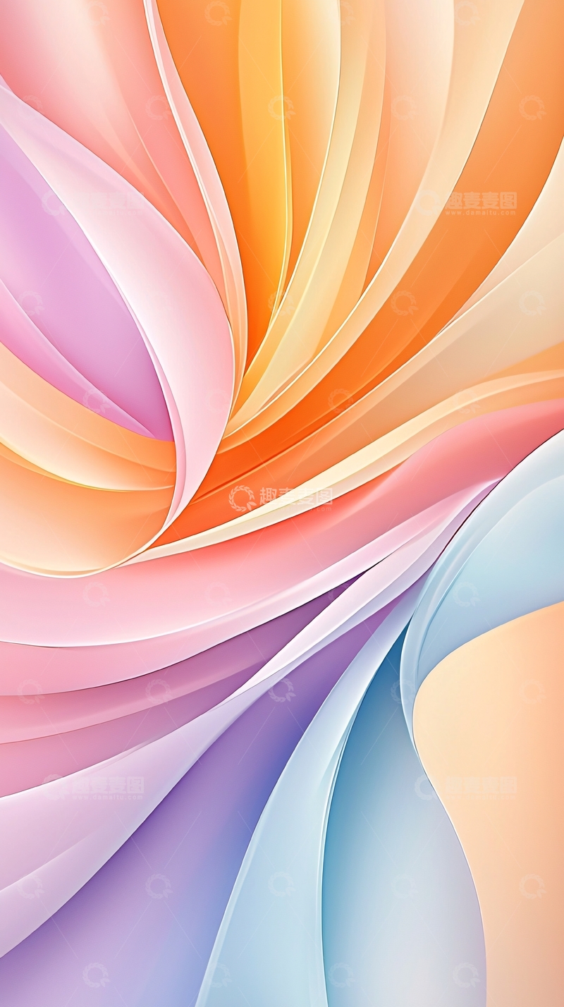 高清大图下载【趣麦麦图】色彩渐变螺旋抽象背景