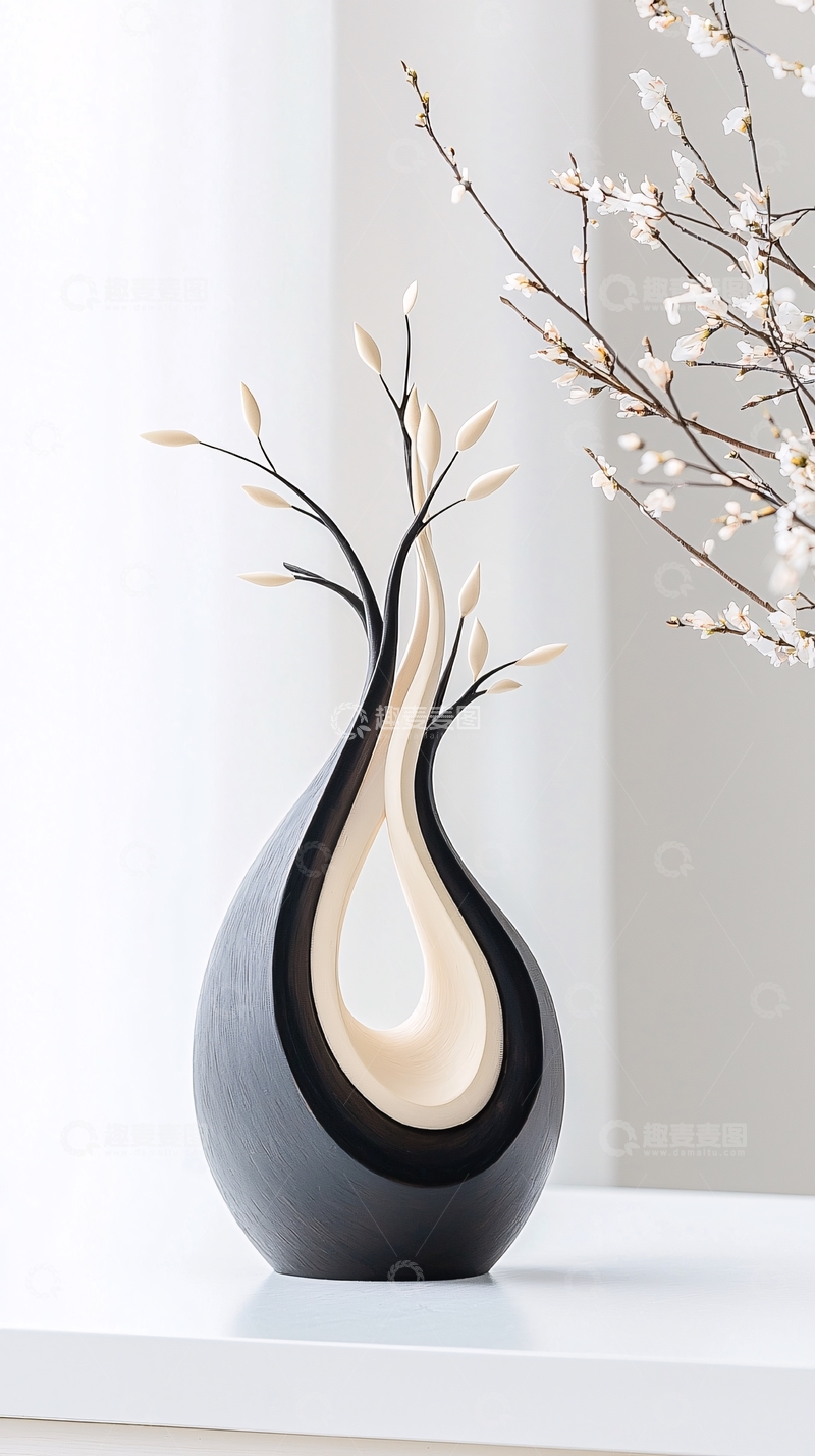 高清大图下载【趣麦麦图】现代简约艺术花瓶装饰设计