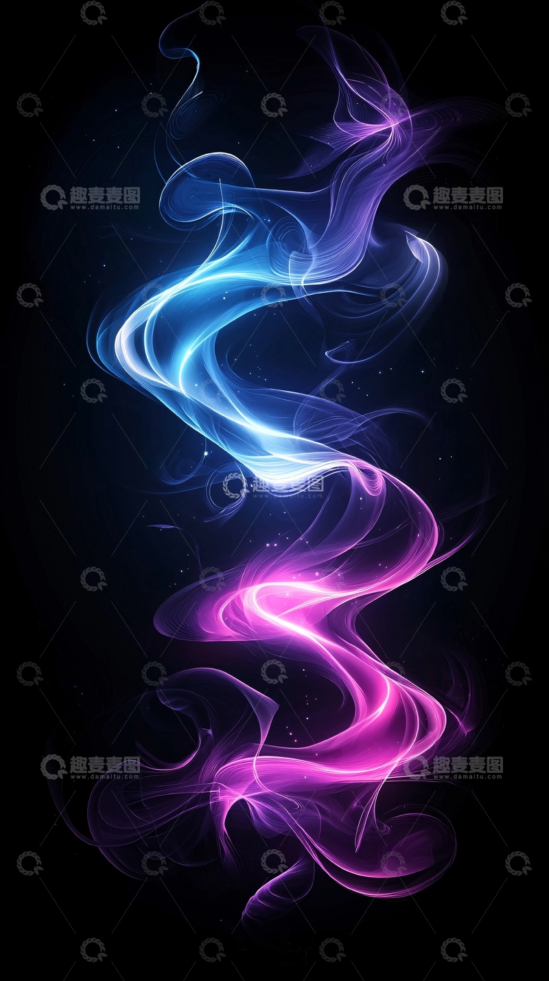 高清大图下载【趣麦麦图】梦幻色彩流动线条艺术背景