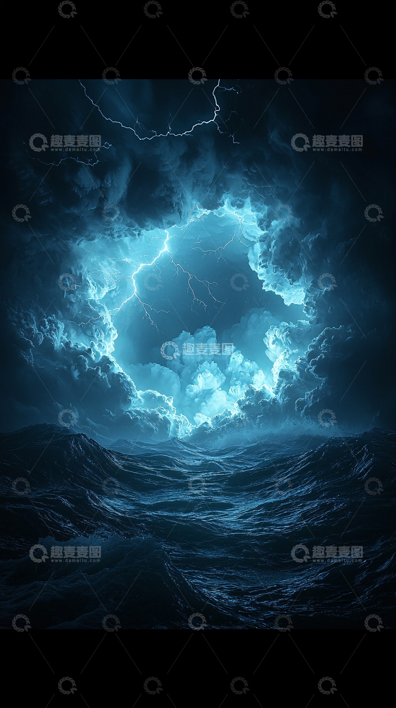 高清大图下载【趣麦麦图】暴风雨中的海洋