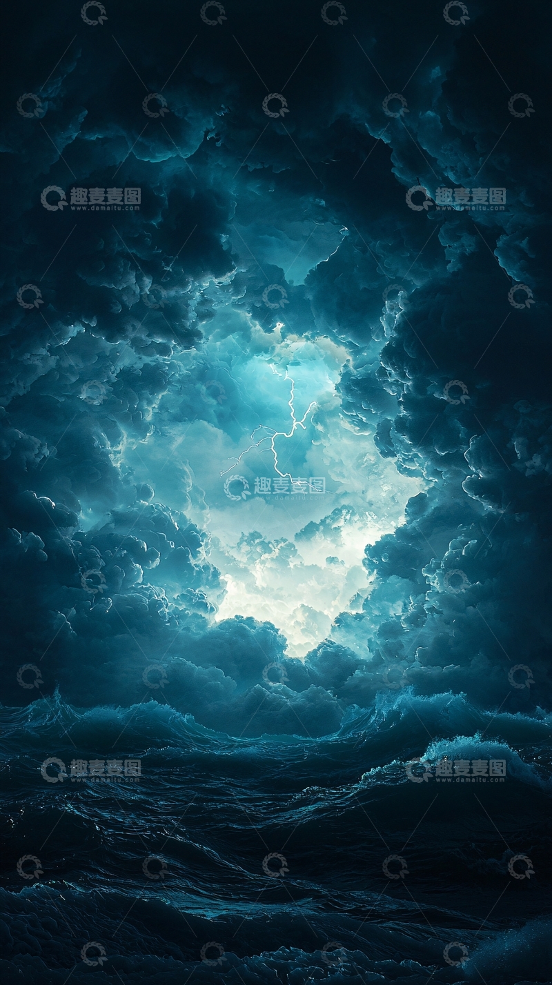 高清大图下载【趣麦麦图】暴风雨中的海洋