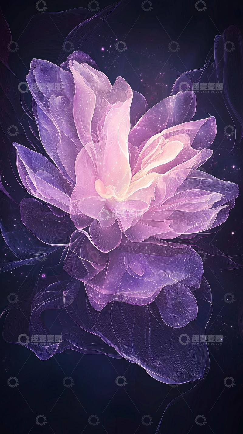 高清大图下载【趣麦麦图】梦幻紫色花朵背景图