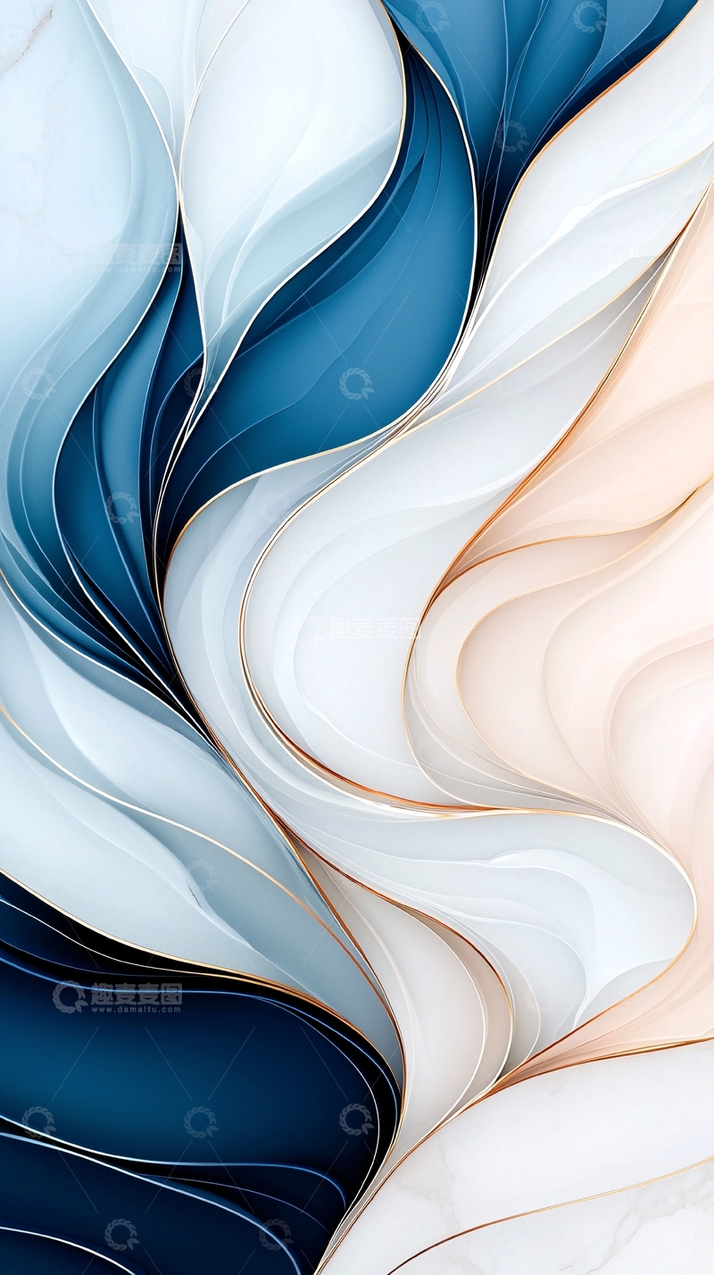 高清大图下载【趣麦麦图】抽象波浪线条艺术背景