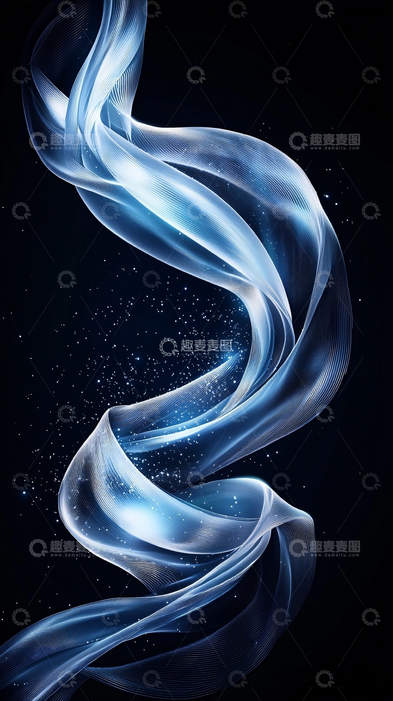 高清大图下载【趣麦麦图】蓝色流线型动态背景