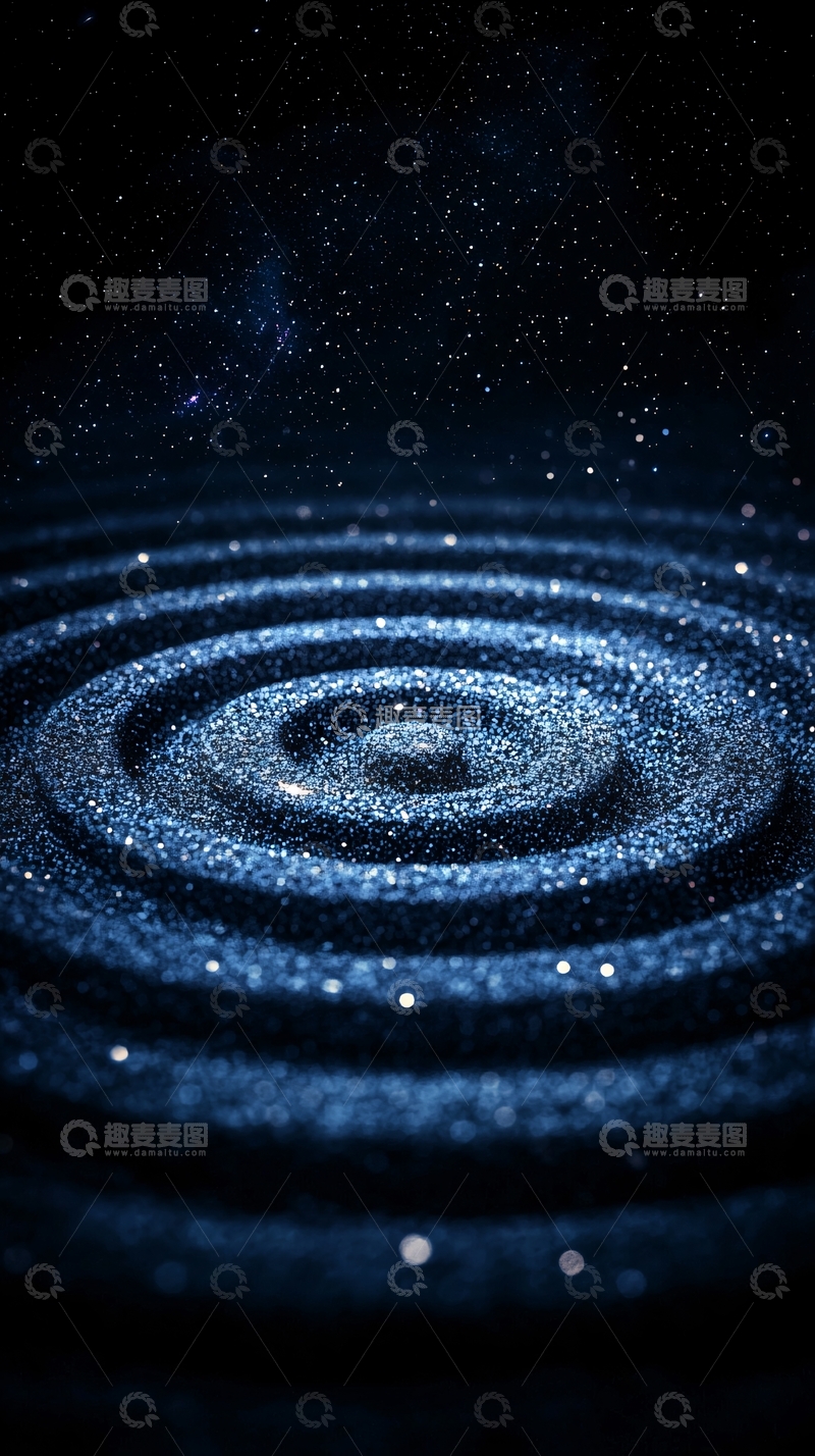 高清大图下载【趣麦麦图】深蓝色星空涟漪背景图