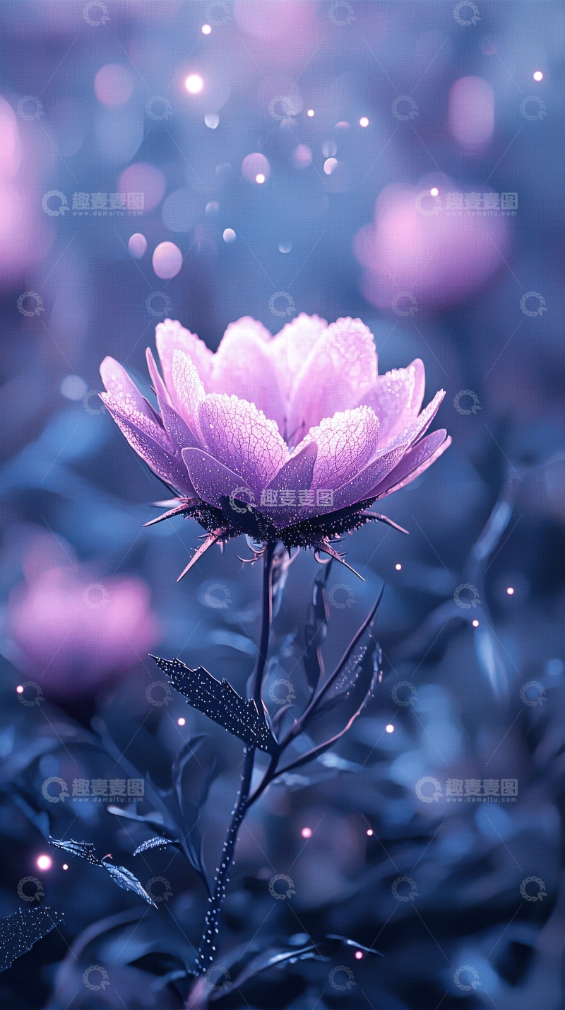 高清大图下载【趣麦麦图】梦幻紫色花朵背景图