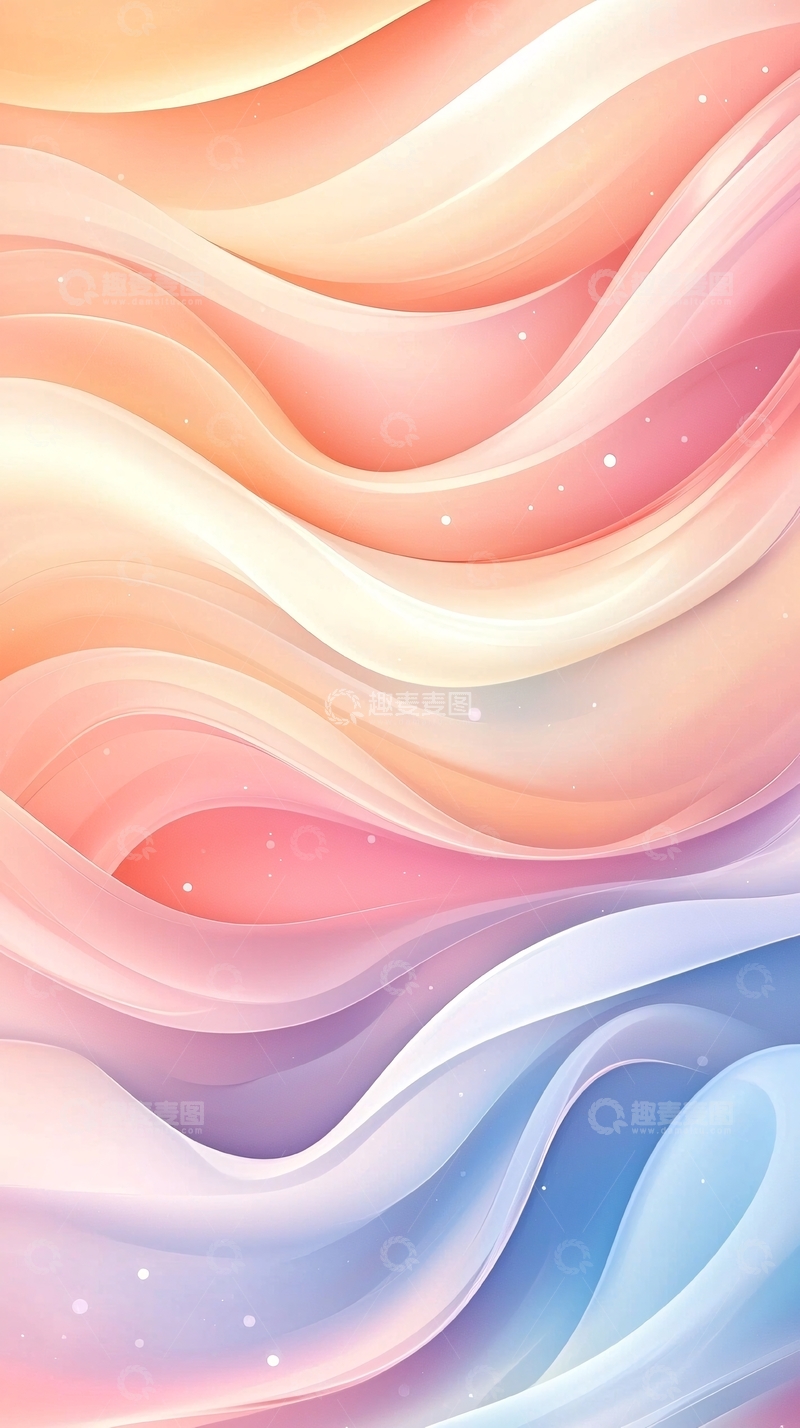 高清大图下载【趣麦麦图】梦幻渐变波浪抽象背景