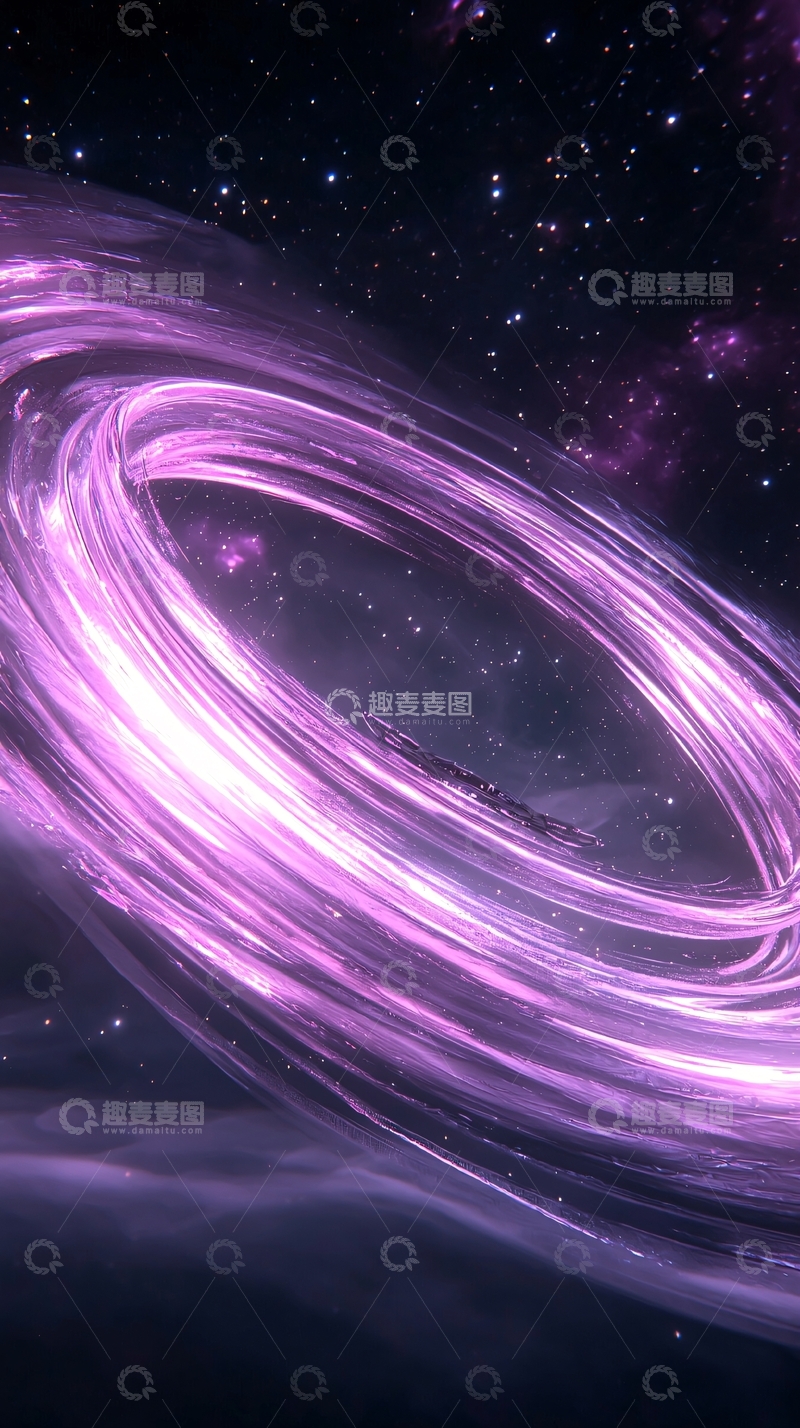 高清大图下载【趣麦麦图】紫色漩涡星空背景图
