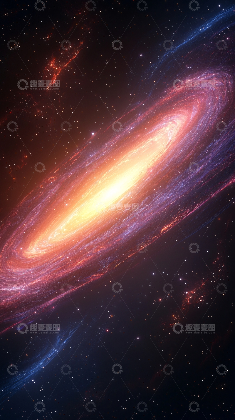 高清大图下载【趣麦麦图】螺旋星系宇宙星空背景